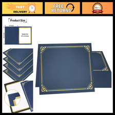 50 Pack Navy Blue Certificate Holders with Gold Foil Border for 8.5x11 Awards