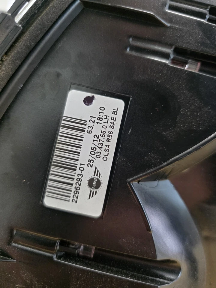 Genuine Mini R57 LCI Smoked Rear Lights - 63212320380 Black Line - Image 3 of 4