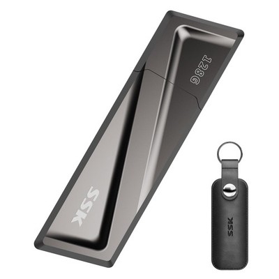 SSK 128GB USB C SSD Solid State Flash Drive, bis zu 550MB/s schnell 128GB, grau 