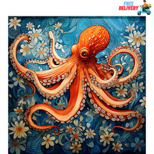 Animal Diamond Painting Kits for Adults, Octopus DIY 5D Diamond Art Kits Full