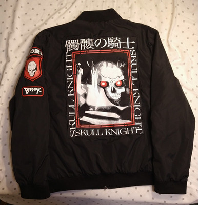 Atsuka Anime Black Skull Berserk Bomber Wind Breaker Jacket Mens XXL 2XL
