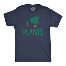 Mens I Heart Plants T Shirt Funny Cute Botany Horticulture Tee for Guys