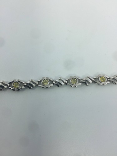 Vintage Gold Citrin Armband 925 Sterling Silber Tennis - Bild 4 von 4