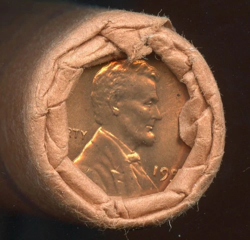 1958 P Lincoln Cent OBW Original Bank Wrap Unc. Roll * No Reserve *