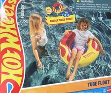 Hot Wheels and FUNBOY Reversible Double Sided Float Tube Swim Pool for Kids 34"