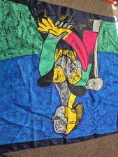 Vintage Picasso Silk Scarf Portrait Cubism Square Abstract VGC Avant-Garde
