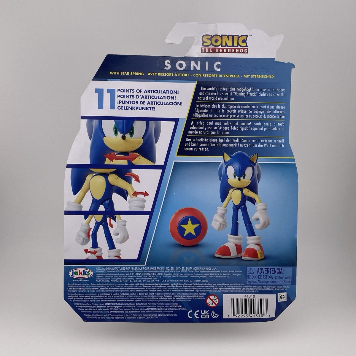 Figurine Sonic The Hedgehog 4 Pouces Avec Accessoire Star Spring - JAKKS Pacific