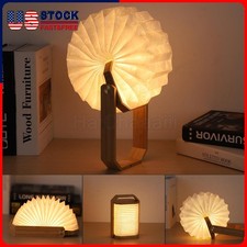 Rechargeable Book Lamp Foldable LED Ambience Light with Paper Shade, Unique Gift