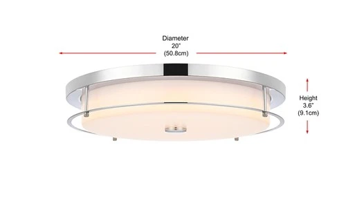 Living District Kolson 20" Led Flush Mount in Chrome - Picture 8 of 8