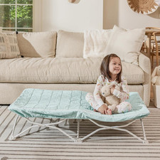My Cot  Portable Toddler Bed, Seafoam, Includes a Quilted Water-Resistant Fitted