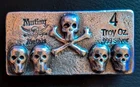 Mutiny Metals Hand Poured Silver Vintage High Relief Skulls 4oz .999 FineSilver
