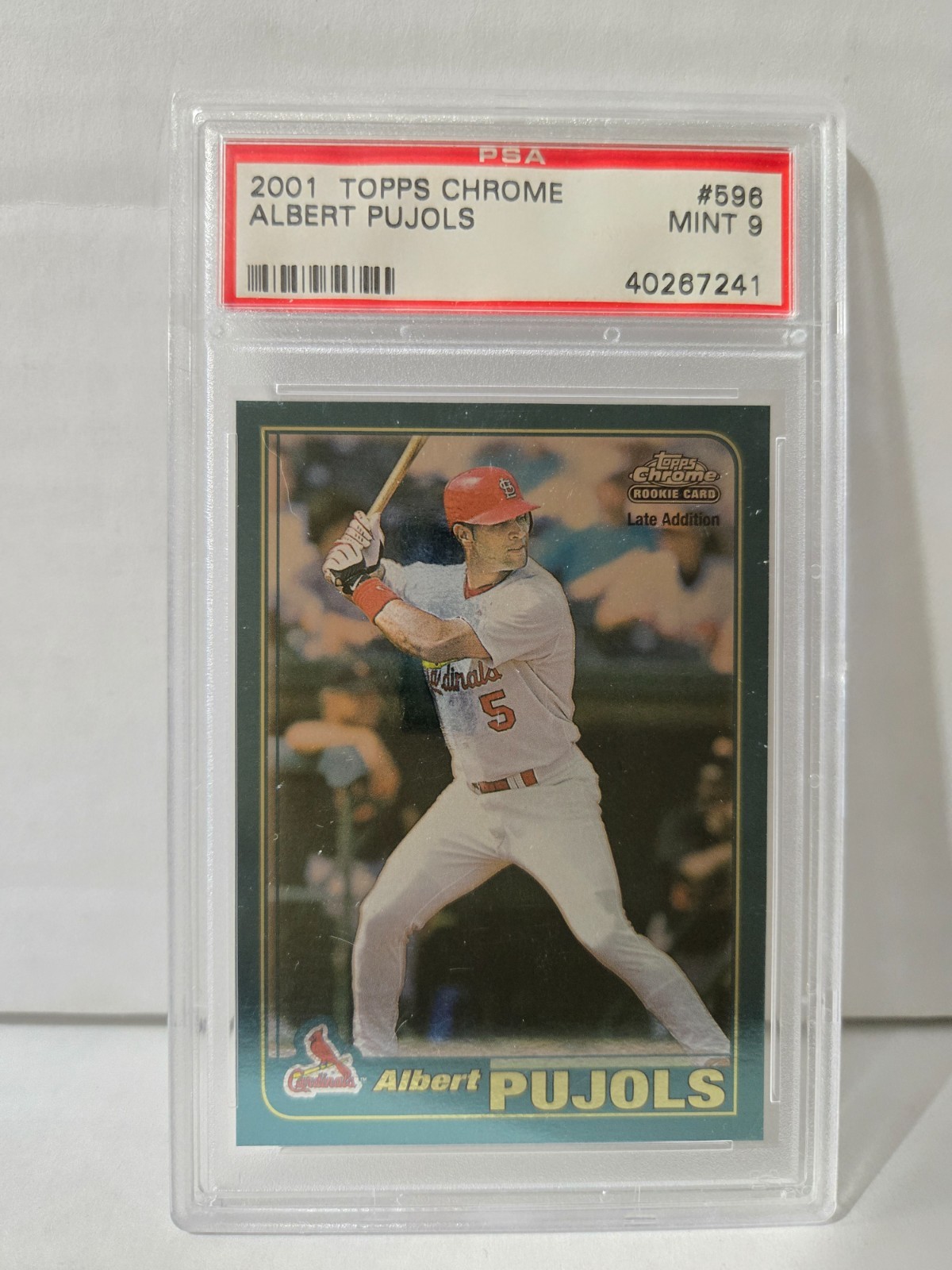 2001 Topps Chrome Albert Pujols RC #596 PSA 9 MINT