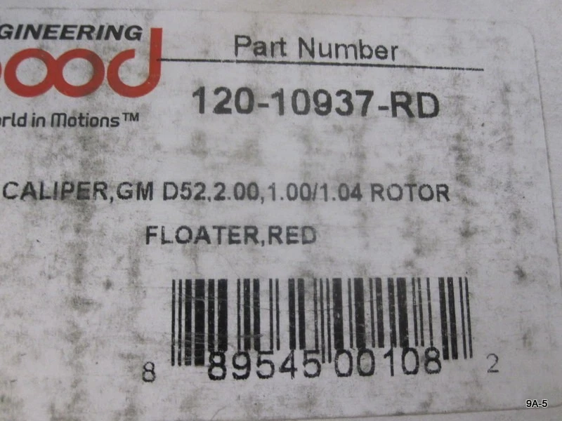 Pinça de pistão duplo genuína Wilwood 120-10937-RD D52 - Imagem 2 de 3