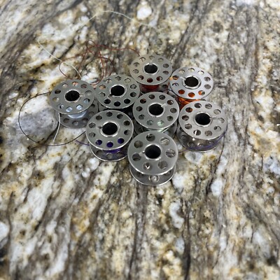 Set Of 8 Stainless Steel Bobbins