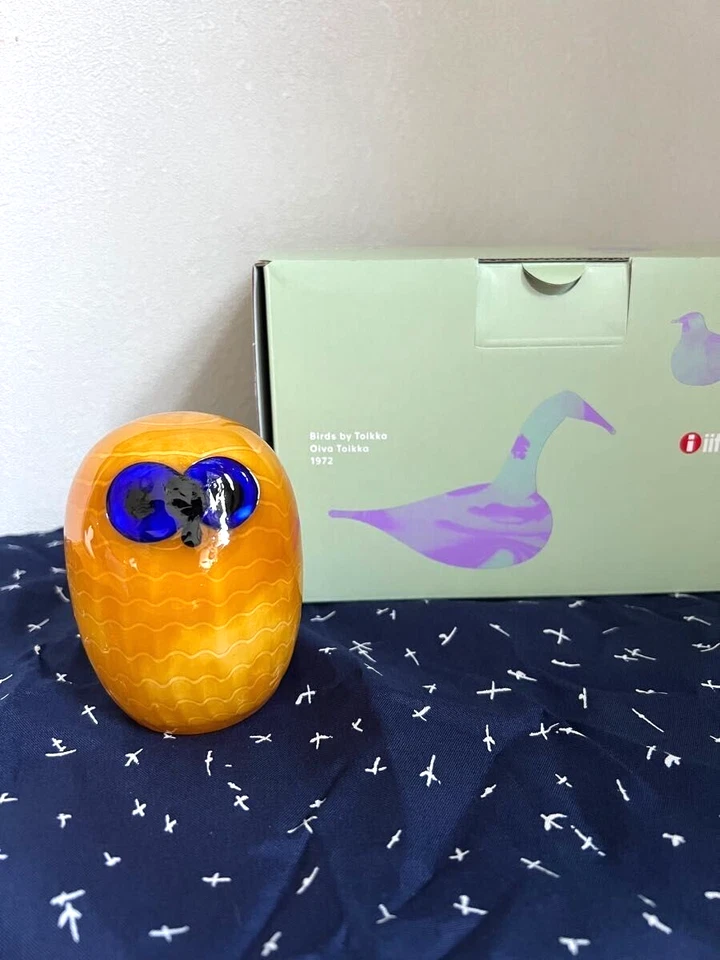 Iittala Oiva Toikka Northern Owl Yellow Scope With box Figurine