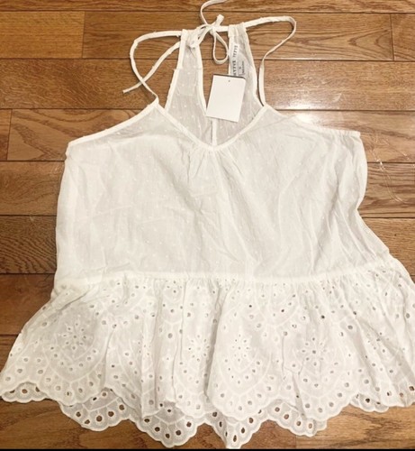 Hyfve boho women ruffeld Halter Cropped Top 100% cotton size S