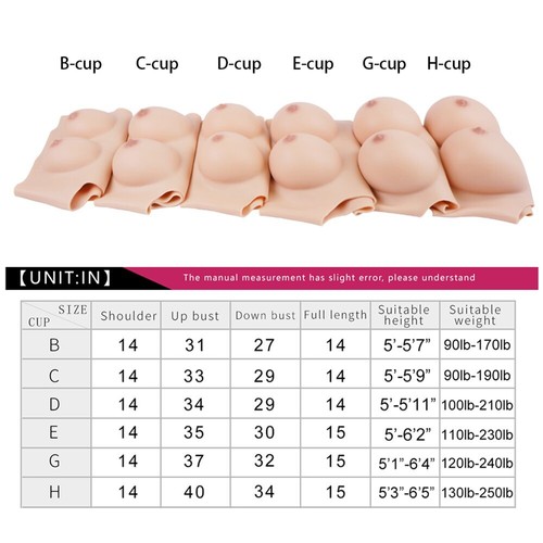 Realistic Breast Forms Silicone Fake Boobs For Crossdresser Drag Queen B-H Cup - Picture 12 of 13