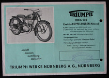 original Triumph BDG 125 BDG 250 Prospekt 1952