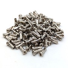 Alpina ACI Brass Spoke Nipples 2.0 x 12.3mm 14g Silver Bag Of 100