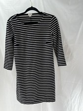 J. Crew Tee Shirt Dress Women Sz XS Black White Stripes Preppy Classic American