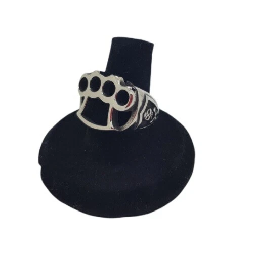 Anello Combattente Pugno Con Nocche In Ottone Massiccio - Taglia 11 - Fatto A Mano Thailandia