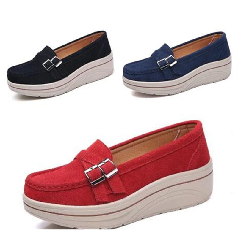 Womens Suede Leather Casual Platform Wedge Heels Slip On Round Toe Loafers Shoes
Opens in a new wind