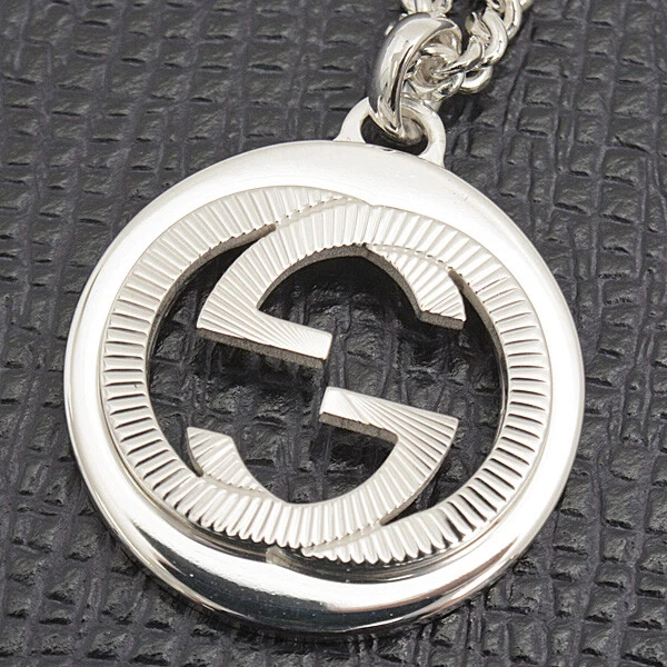 Collier Gucci imbriqué G chaîne argent pendentif charme bijoux unisexes Ag925
