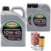 MotoröL Set Syntech 10W-40 Meguin 7 Liter + ÖLfilter FüR Mercedes C-Klasse GLK