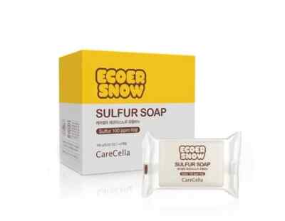 CareCella ECOER Snow Sulfur Soap / 4 Bars / Purifying Skincare