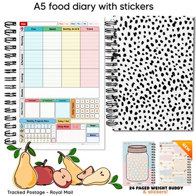 Diät Ernährung Tagebuch Abnehmen Planer A5 Abnehmen Log Tracker 2024 NEU V5. 6MONATE