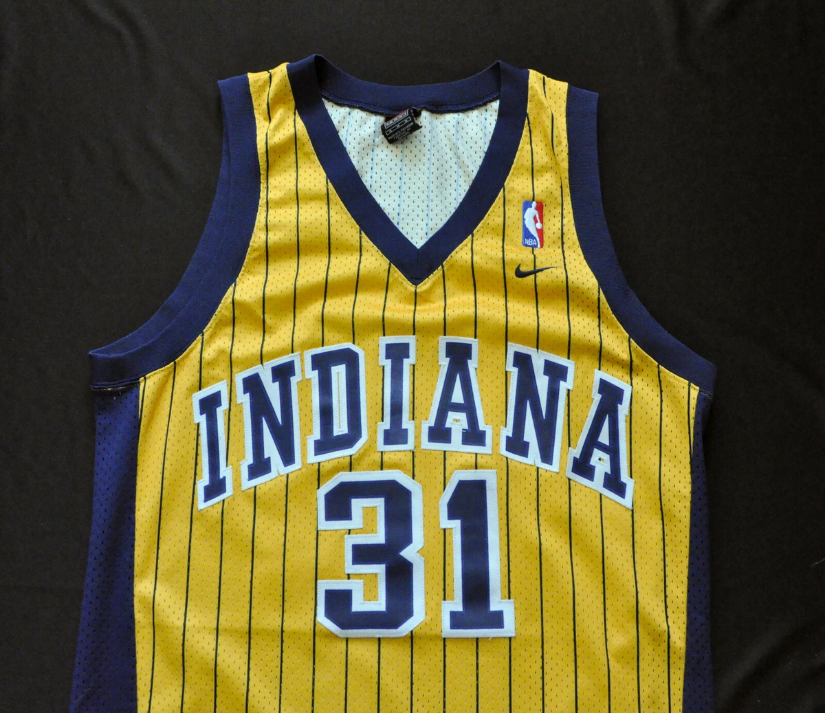 REGGIE MILLER INDIANA PACERS NIKE SWINGMAN JERSEY MEN YELLOW PIN