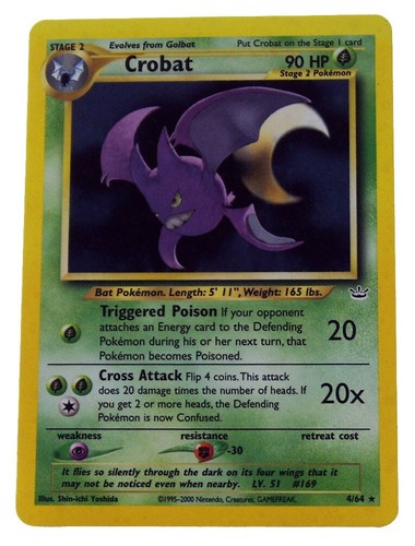 2001 Pokemon Neo Revelation 4/64 Crobat Double Holo Error Holo CGC