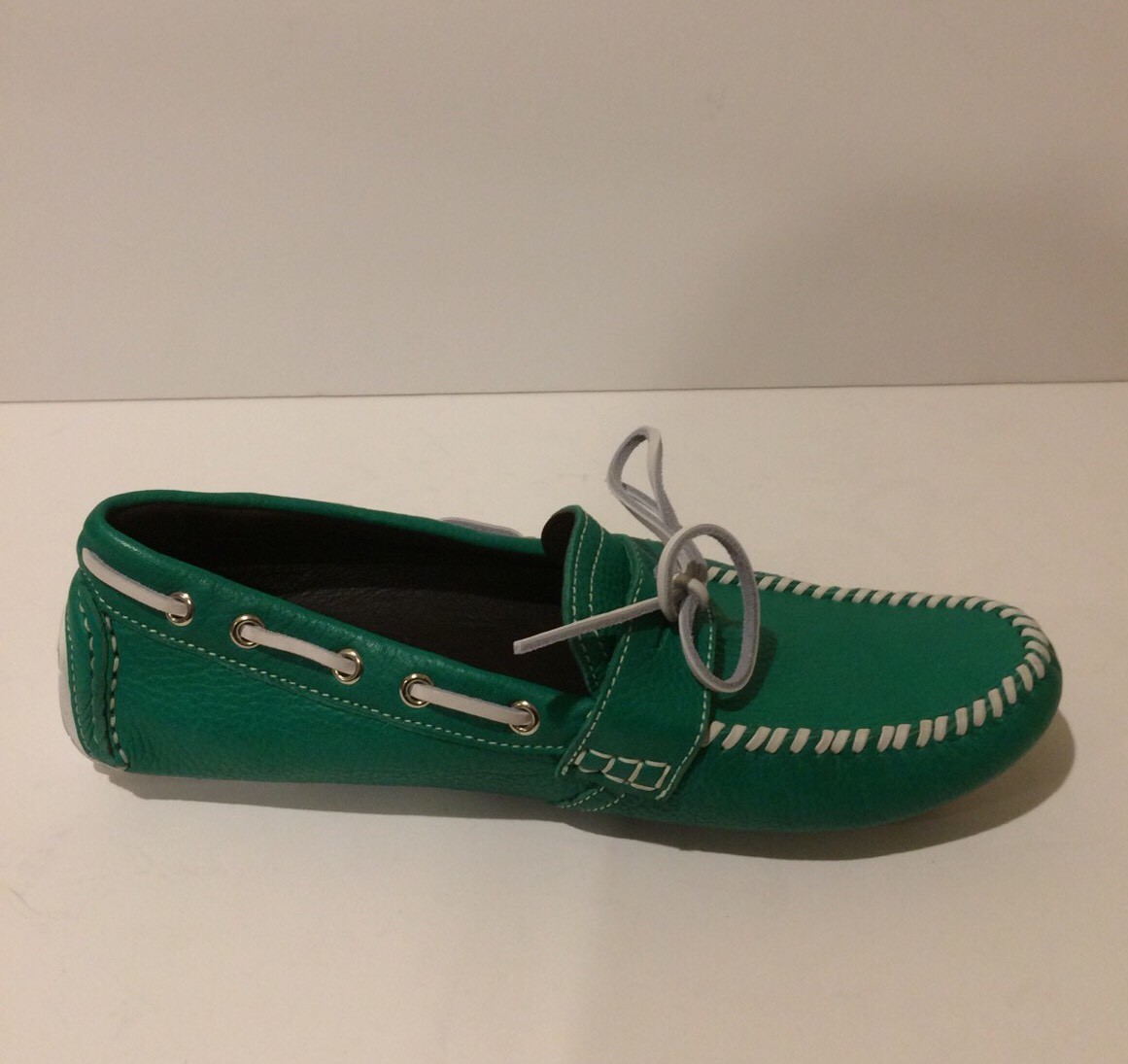 Jimmy Choo New Green Moccasin Leather Loafers (Size: 43EU  display picture 2