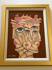 Ricardo Maya Original Painting Authentic Cuban Modernist Nicaragua Abstract 16"