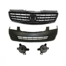 Set of 4 Front Bumper Cover Grille And Fog Lamps Fits 2005-2006 Nissan Altima