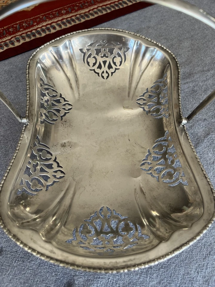 古董穿孔拖鞋脚篮 10X7 英国制造安哥拉品牌 — 第 4/4 张图片