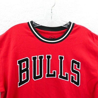 Chicago Bulls Shirt Medium Mens '47 Brand NBA Red 100% Cotton