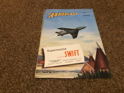 AC61 AEROPLANE MAGAZINE COVER PAGE 11X8 SUPERMARINE SWIFT VICKERS ARMSTRONG