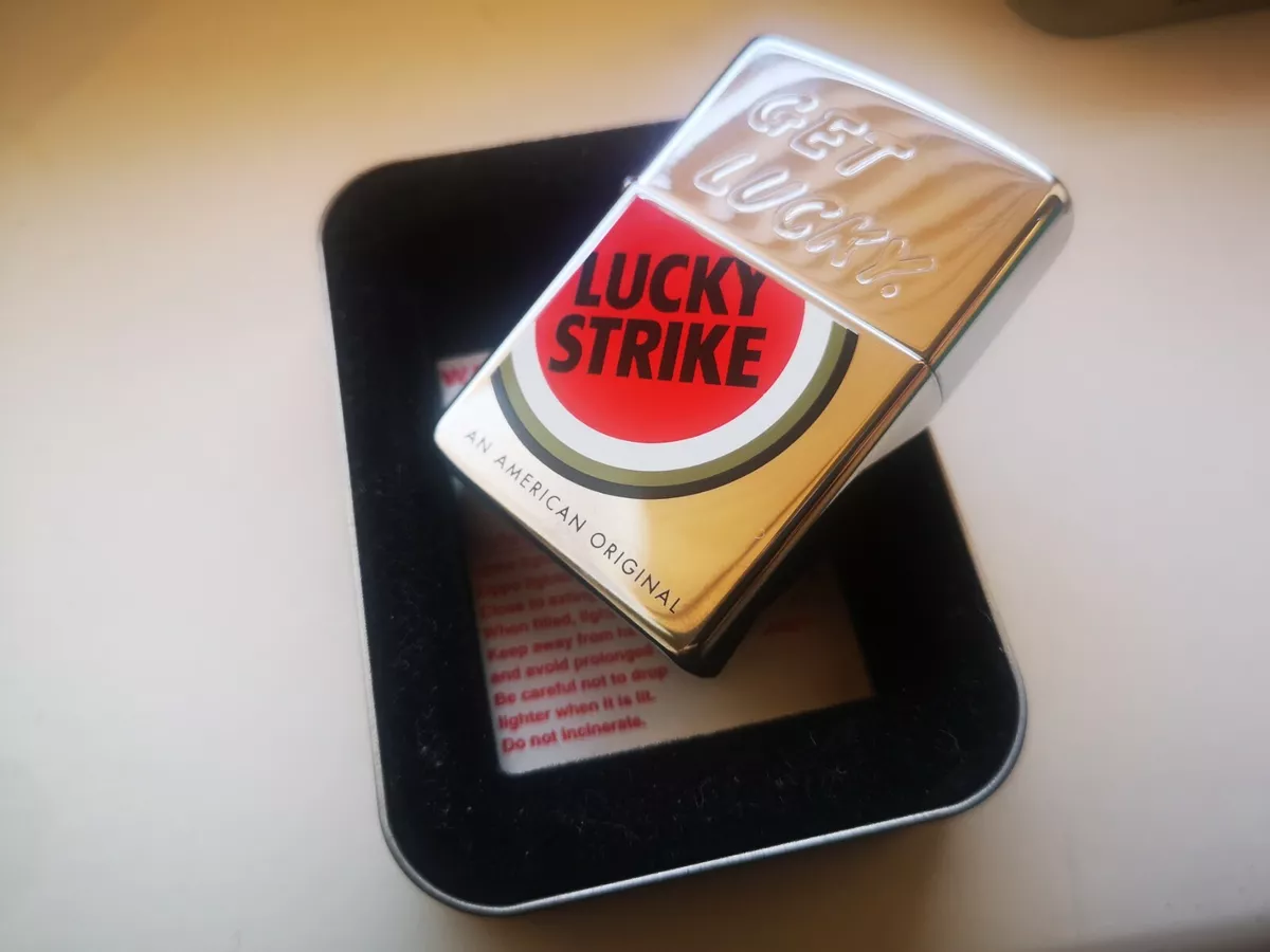 RARE vintage Chrome LUCKY STRIKE ZIPPO 1998 code XIV Brand New