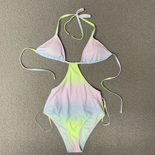 NWT Aerie One Piece Bathing Suit Size small multi color cut out New