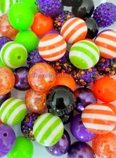 50 Qty 20mm Set Mixed Acrylic Beads, Bubblegum Beads 157