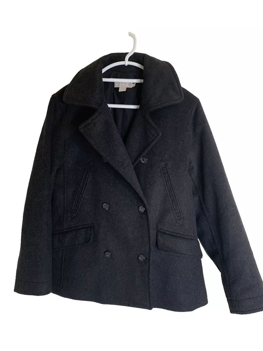 J crew deals grey peacoat
