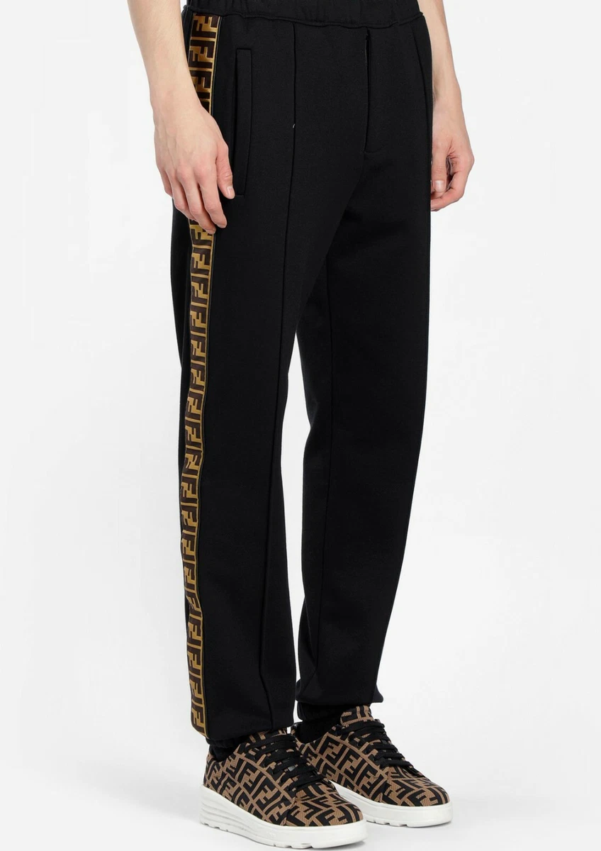 Fendi Logo Stripe Track Pants (FB0461A1BQ), High End designer Men's wear