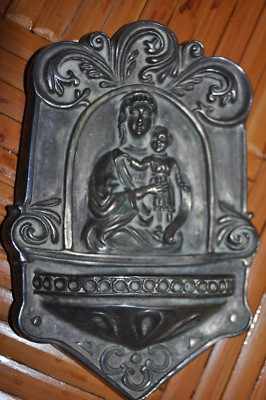 Vintage Holy Water Font Mary and Child