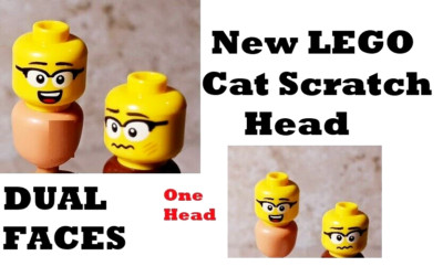 New LEGO Head Glasses Cat scratch Fever Head Dual Faces Two Sides Unisex Funny