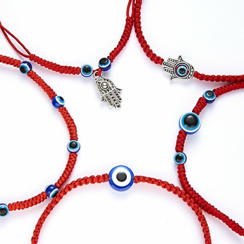 Pulseras de hilo trenzado para mujeres hombres cuentas turcas para mal de ojo joyería regalo - Imagen 7 de 20