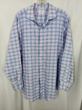 Brooks Brothers Regent Non-iron 100 Cotton Plaid Dress Shirt Size Mens 17 4/5
