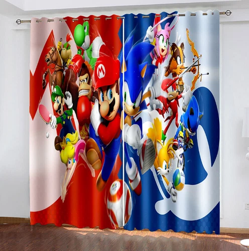 Tende per bambini 3D tende soniche camera da letto tende oscuranti tende anello occhiello superiore - Foto 17 di 21