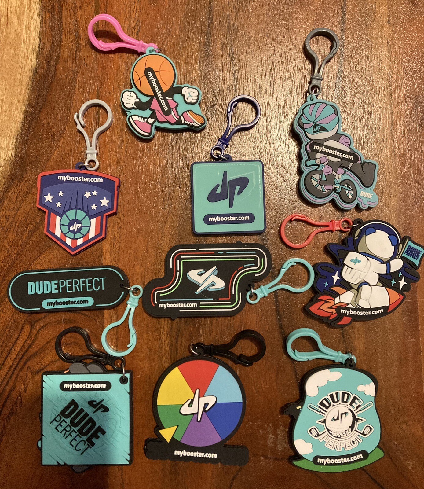 Lot of 10 Dude Perfect Keychains DPKEY Complete Set eBay