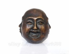 6cm excellent antique 4 face old bronze Buddha Buddhism Sakyamuni carved statues